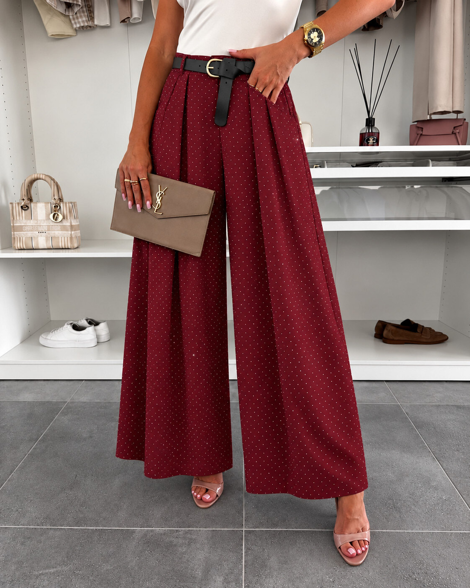 Pantalon magique à strass avec ceintures et poche