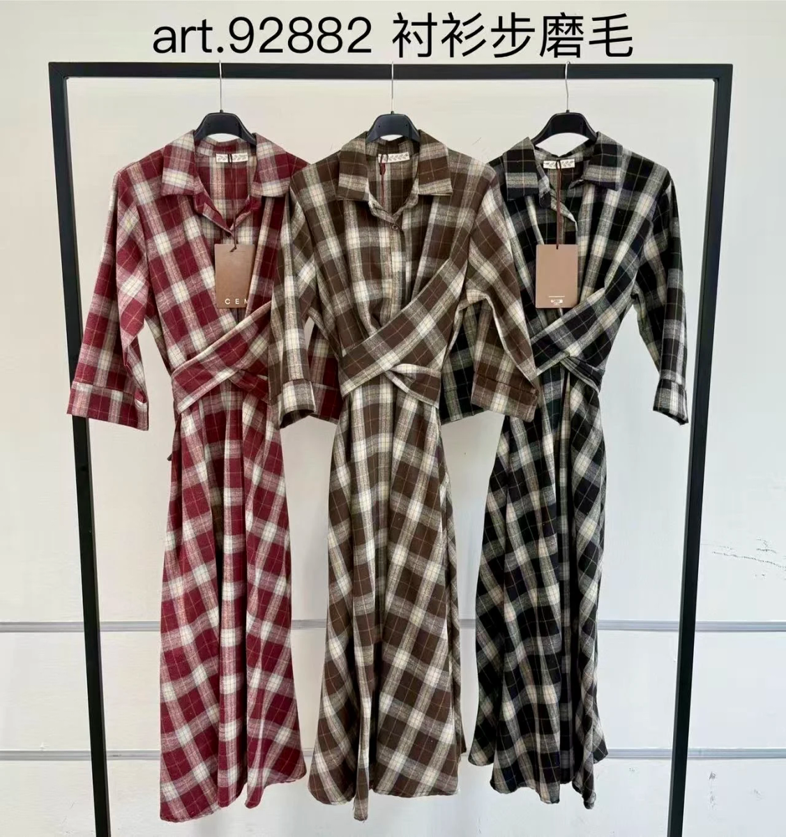 Checked flannel-effect shirt dress 2
