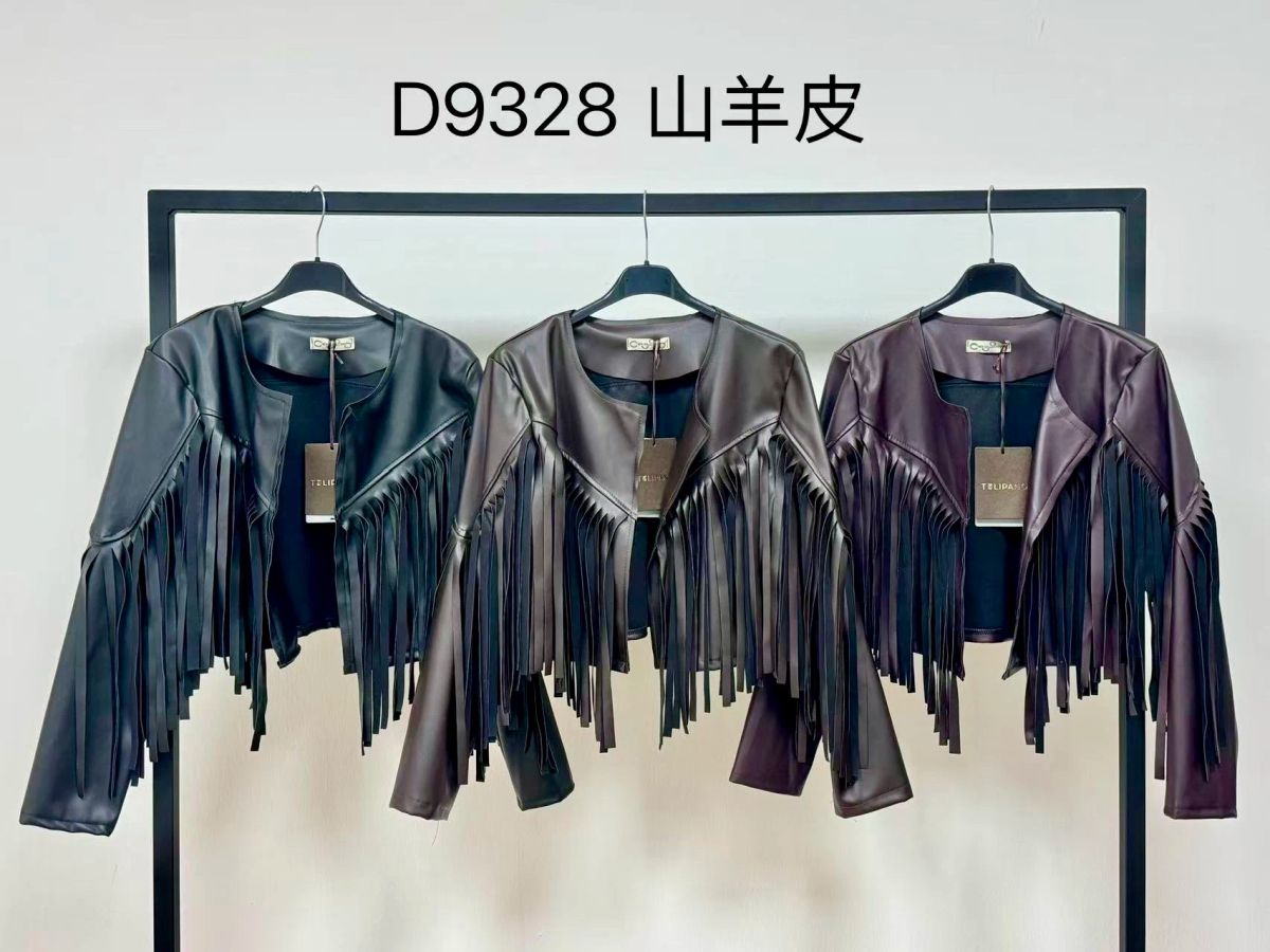 Short faux leather jacket with fringes 2