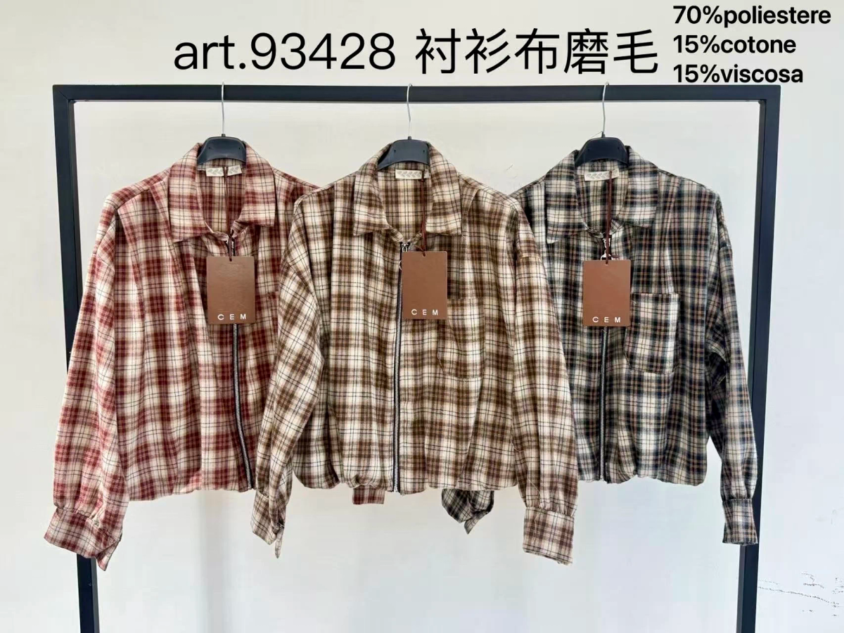 Veste Surchemise Zippée à Carreaux effet flanelle poche avant 2