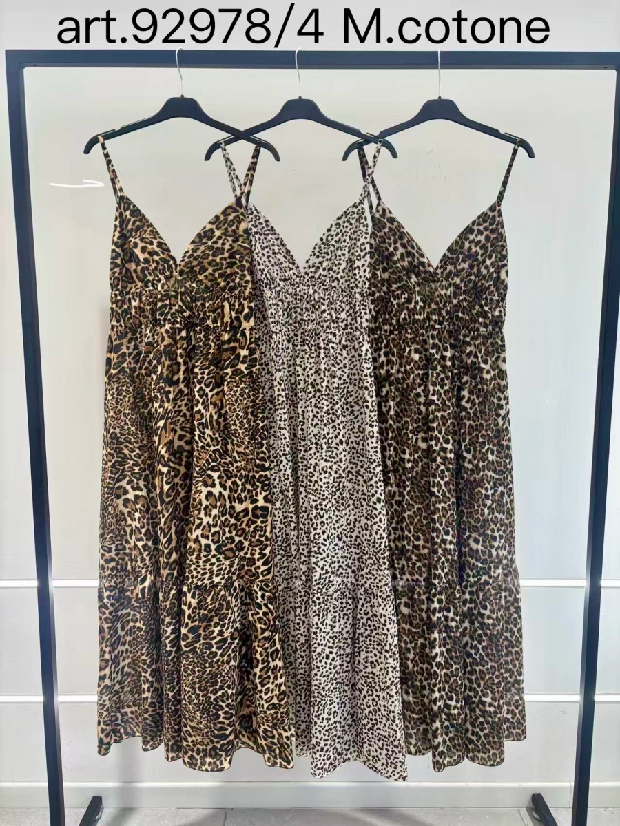 Leopard long dress with thin straps 2